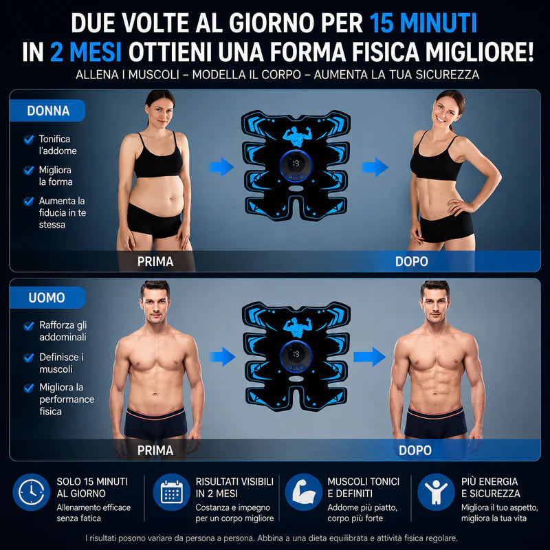 Stimolatore EMS Addominale 3in1