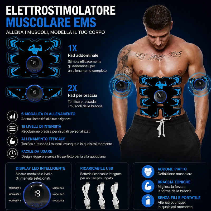 Stimolatore EMS Addominale 3in1